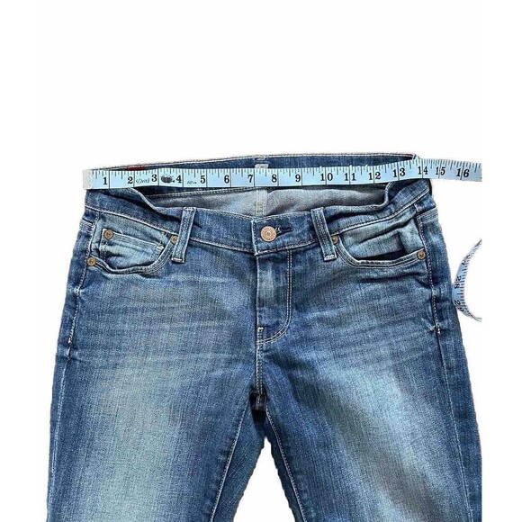 7 For All Mankind Medium Dark Wash Straight Leg Slim Jeans Size 25 Red Label - Picture 8 of 9